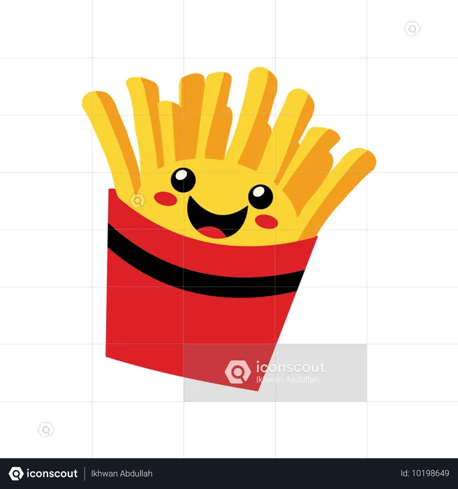 French fries in pocket  Illustration