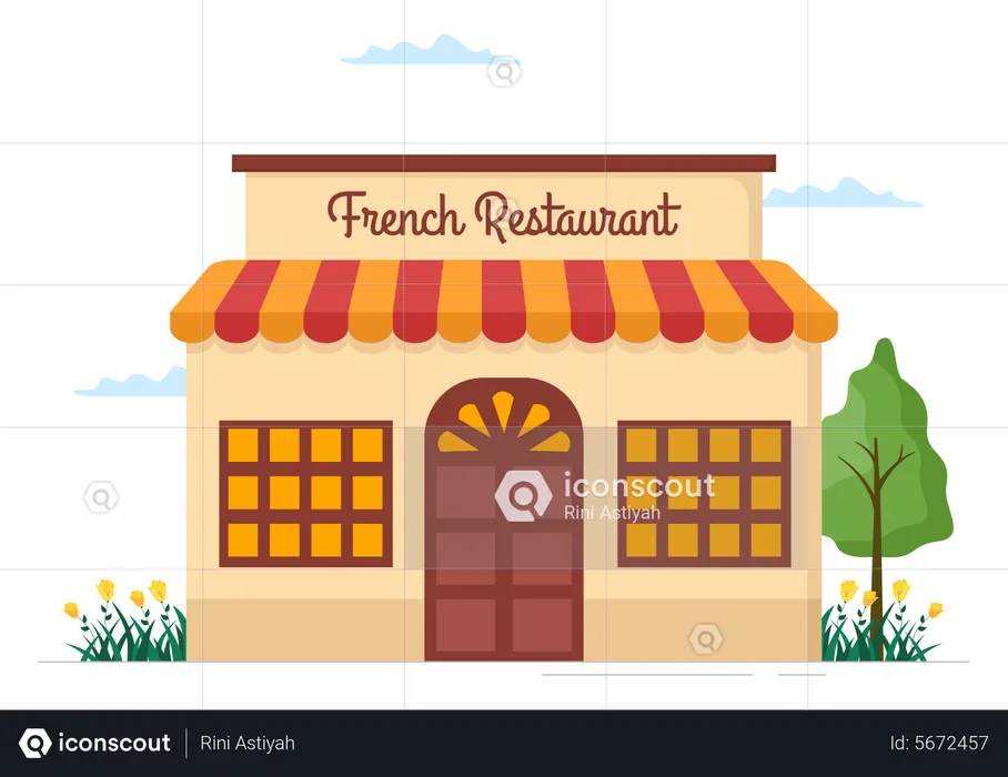 French Restaurant  Illustration