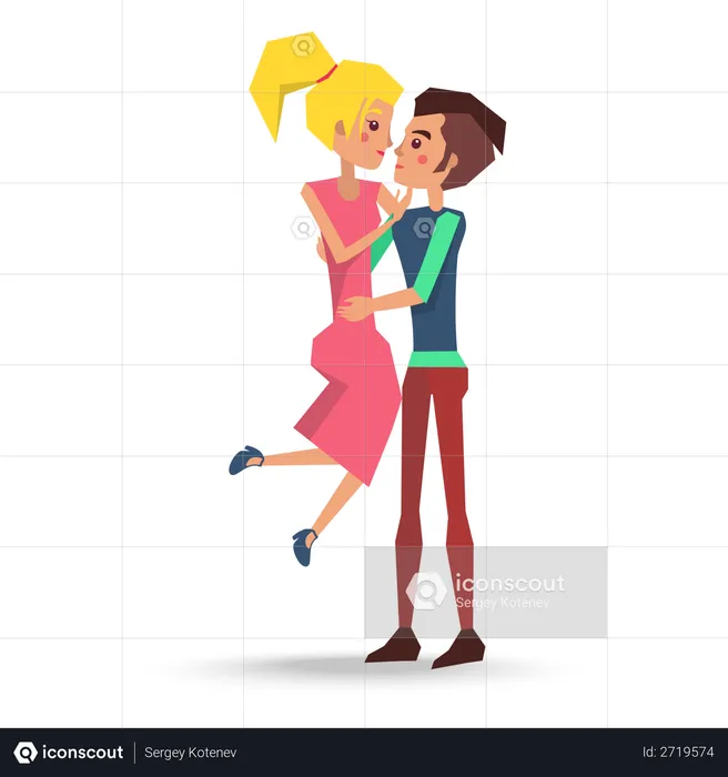 Freund und Freundin beim Valentinstags-Date  Illustration