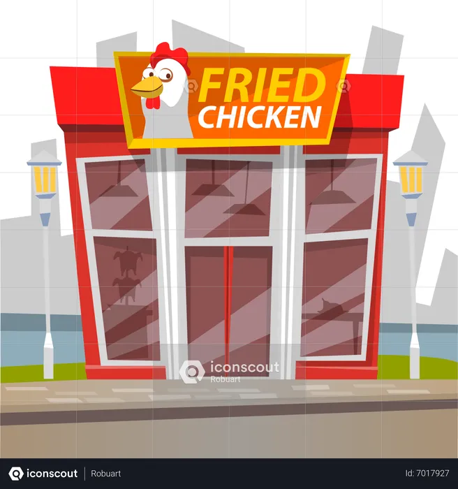 Fried chicken shop  Illustration