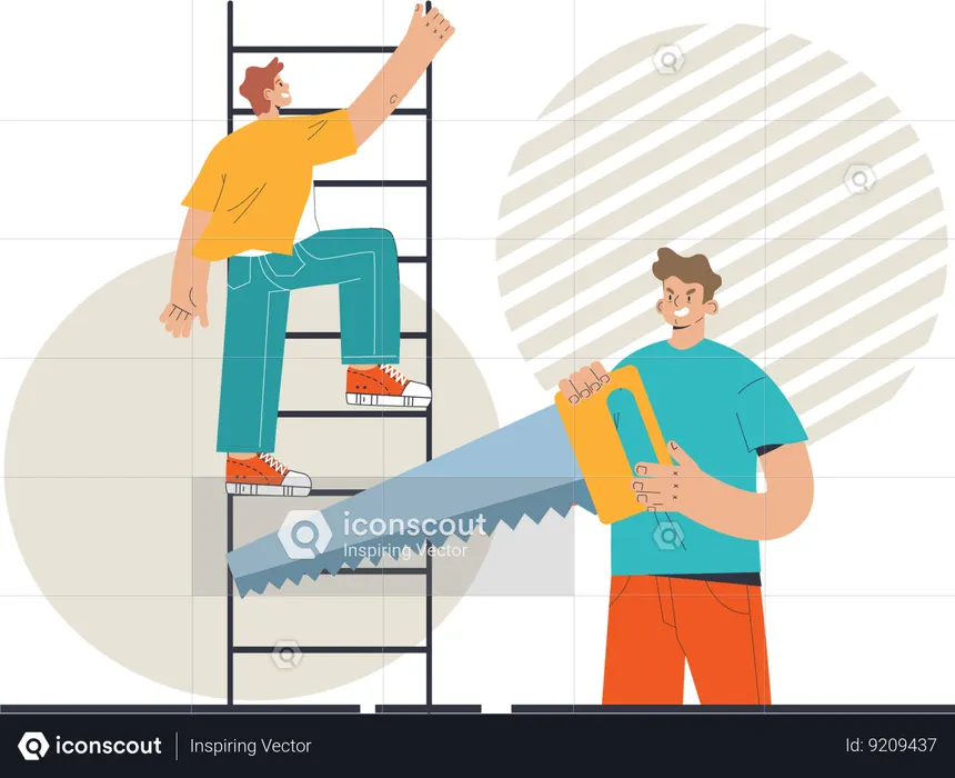 Friend is envy of the success of his best friend  Illustration