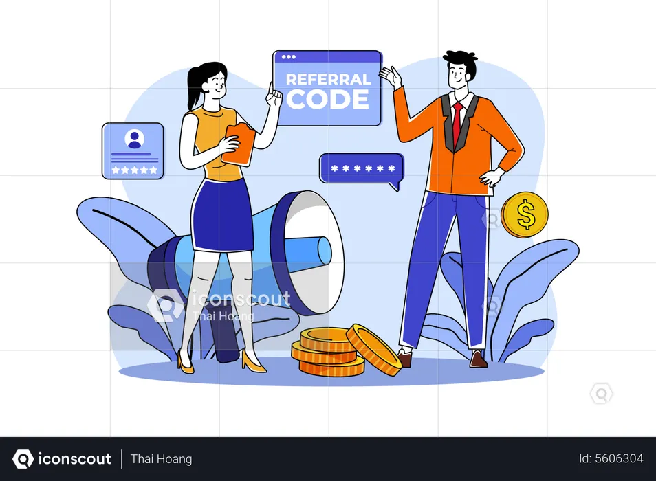 Friend Refer A Referral Code  Illustration