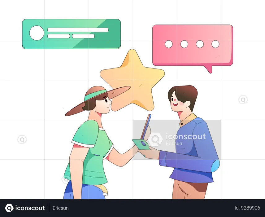 Friends are chatting from social media application  Illustration