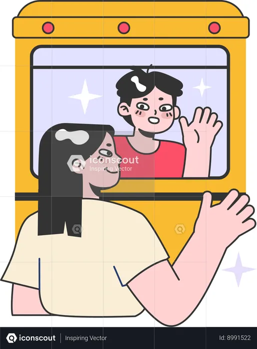 Friends are talking on video call  Illustration