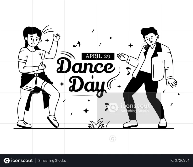 Friends Dancing  Illustration