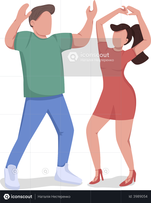 Friends dancing together Illustration