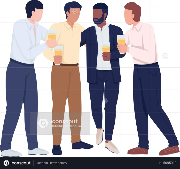 Friends drinking wine  Illustration