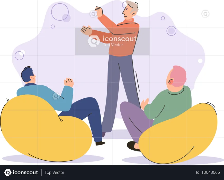 Friends playing game in home  Illustration