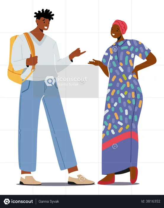 Friends Talking To Each Other  Illustration
