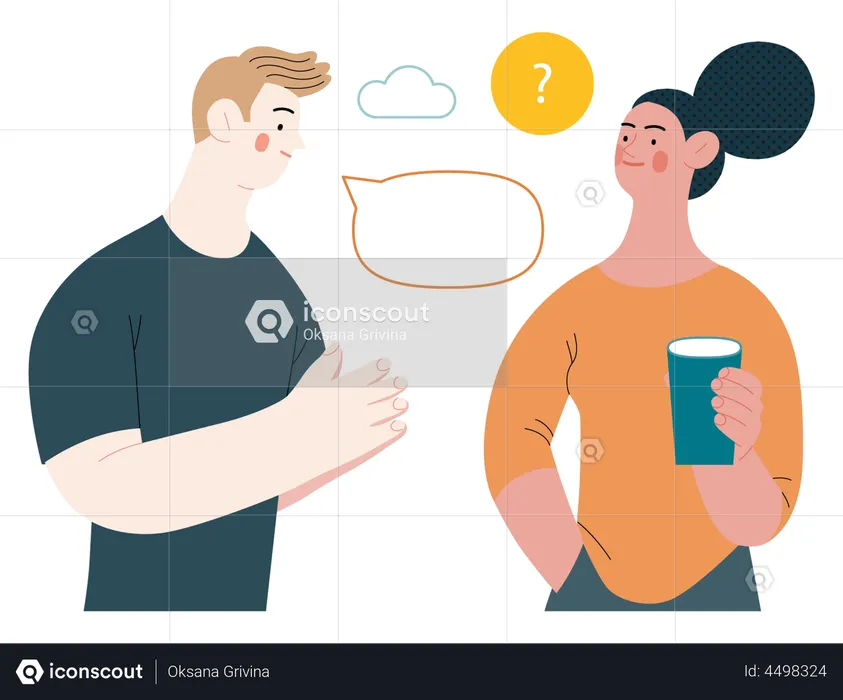 Friends talking with each other  Illustration