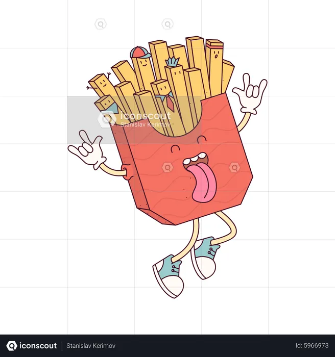 Fries Crooked  Illustration