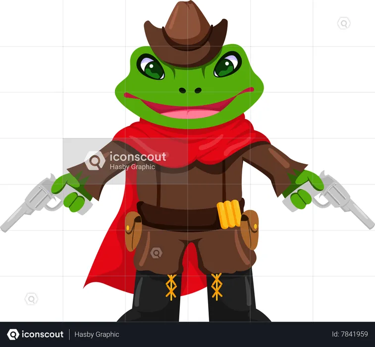 Frog With Guns  Illustration