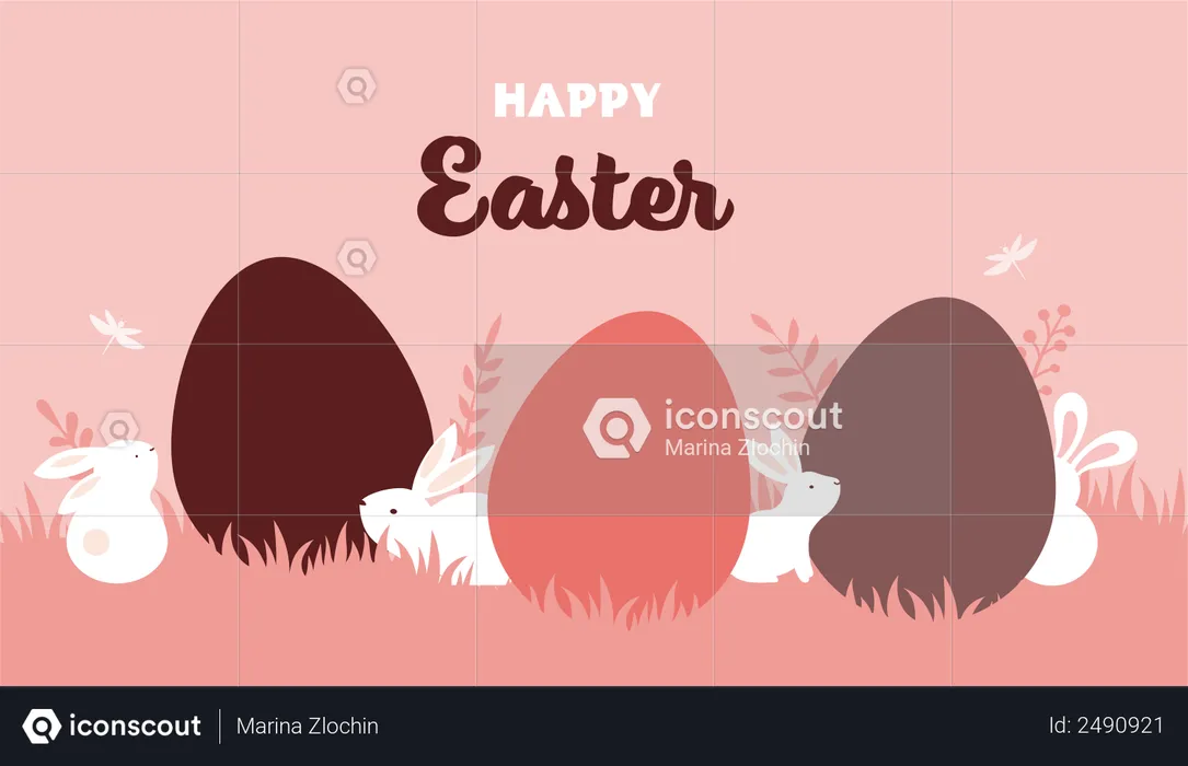 Frohe Ostern  Illustration