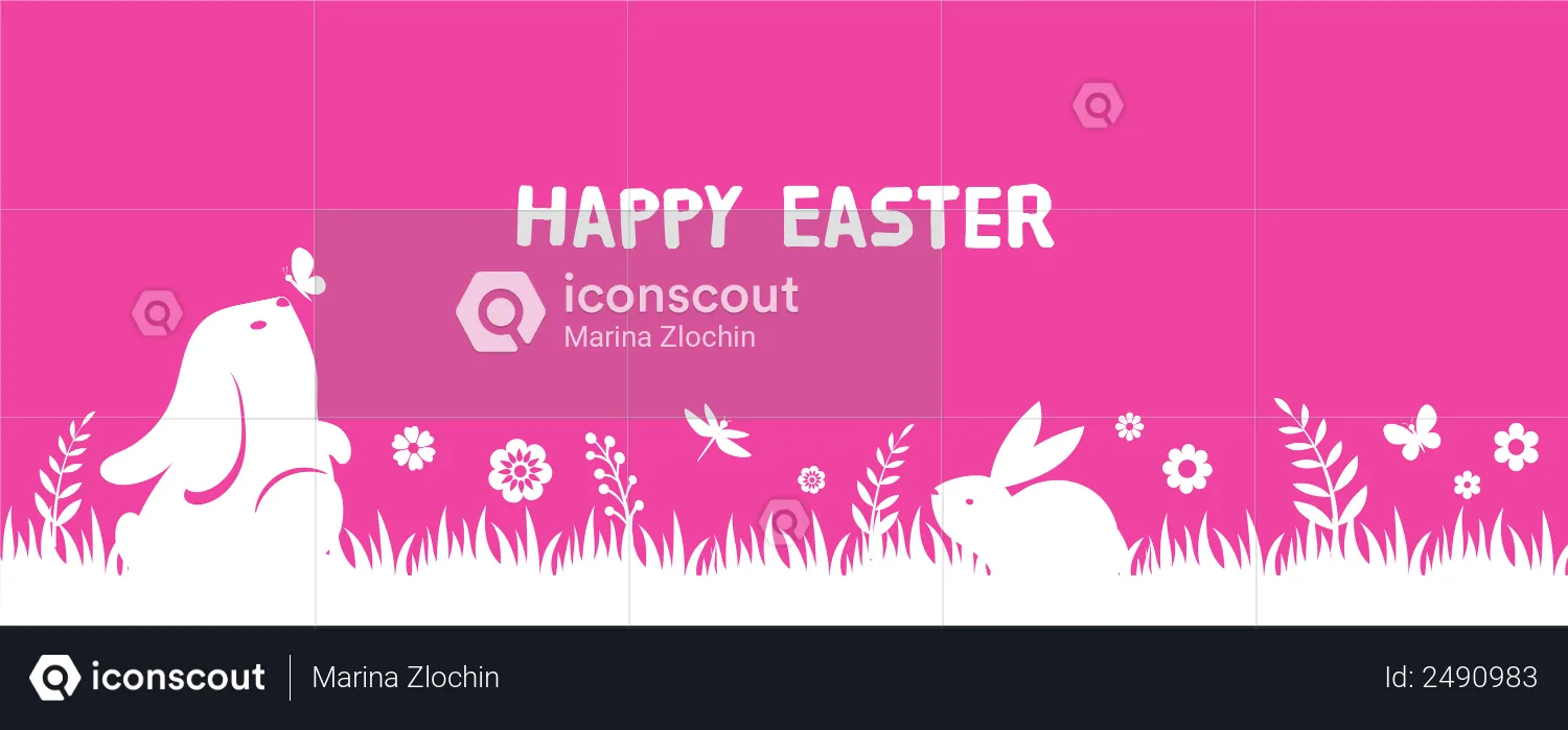 Frohe Ostern-Banner  Illustration