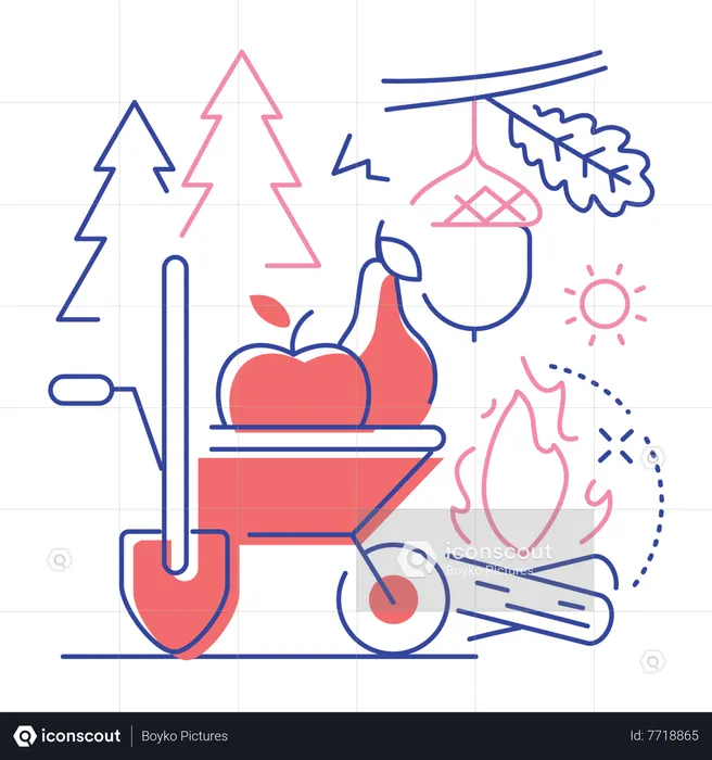 Fruit harvesting  Illustration