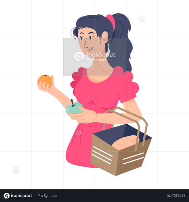 Fruit Shopping doing fruits shopping  Illustration