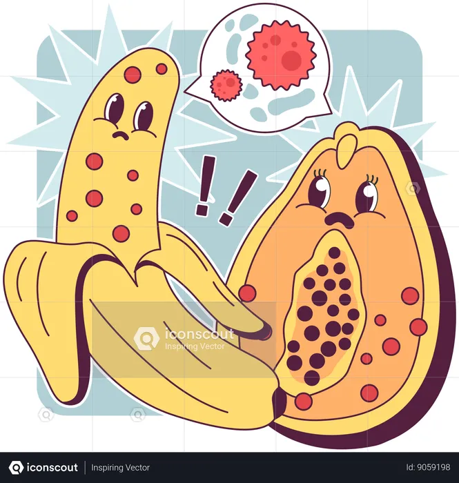 Fruits bacteria  Illustration