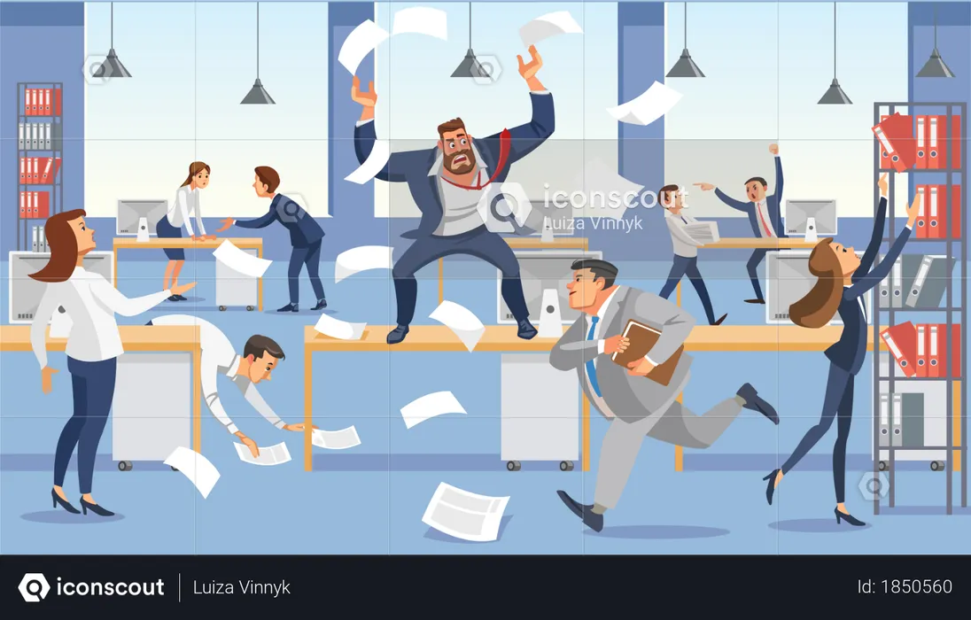 Frustrated CEO and Boss Illustration