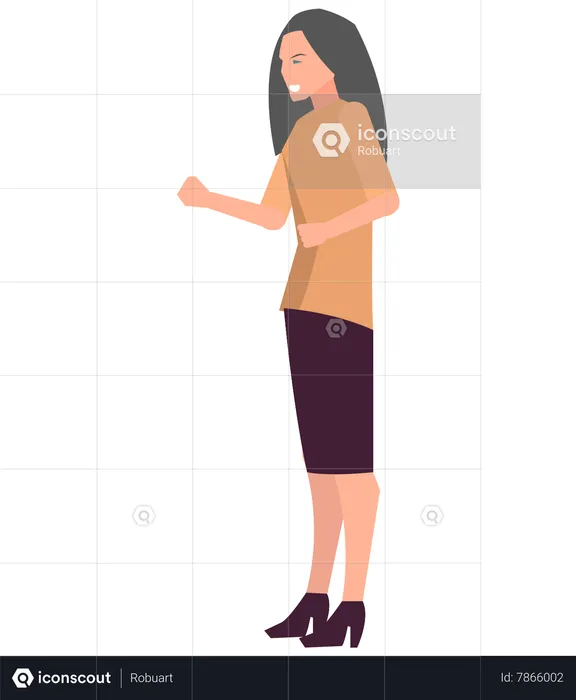 Frustrated lady talking angrily  Illustration