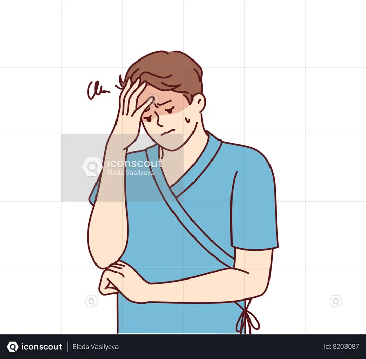 Frustrated patient in hospital  Illustration