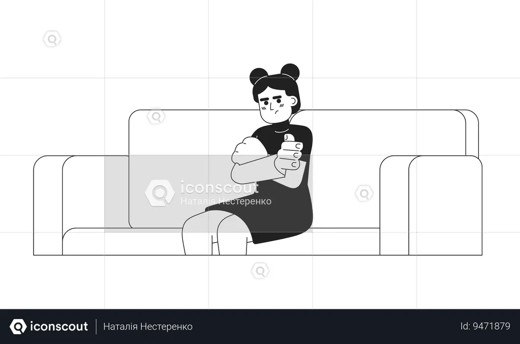 Frustrated preteen girl with crossed arms  Illustration