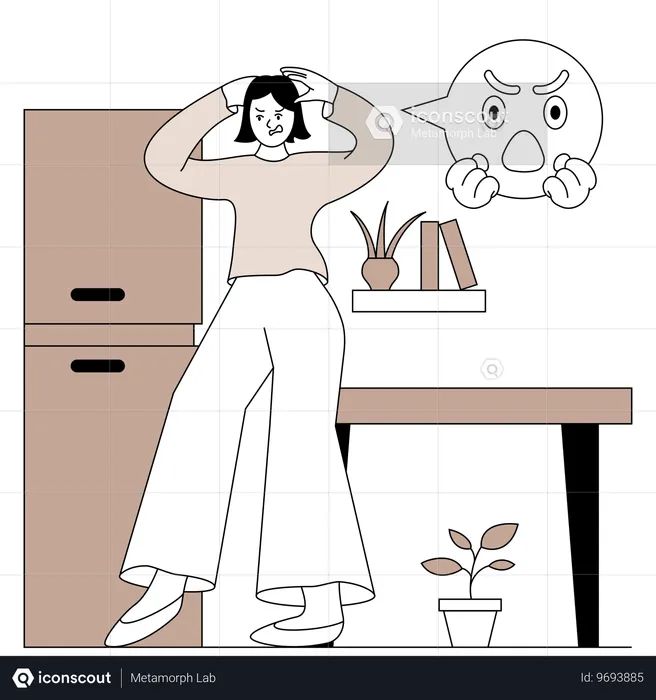 Frustrierte Frau Emoji Illustration