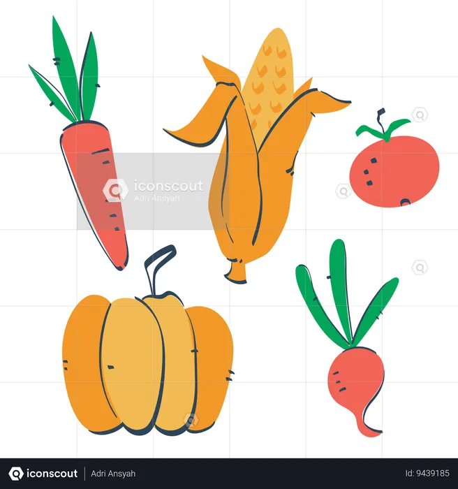 Frutas e vegetais  Ilustração