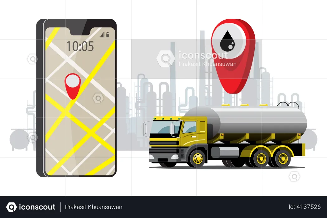 Fuel Delivery App  Illustration