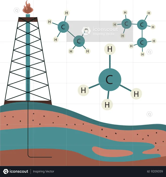 Fuel extraction is carried out in mining factories  Illustration