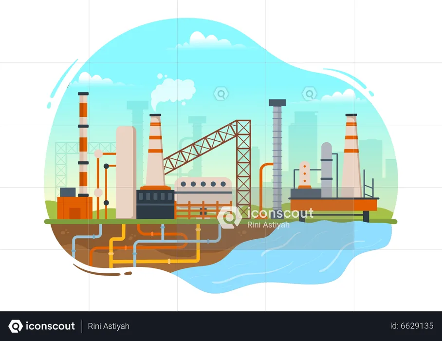 Fuel manufacturing industry  Illustration