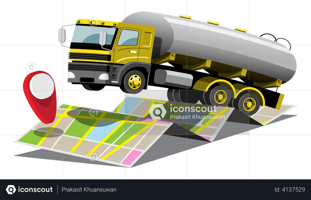 Fuel Truck Delivery  Illustration
