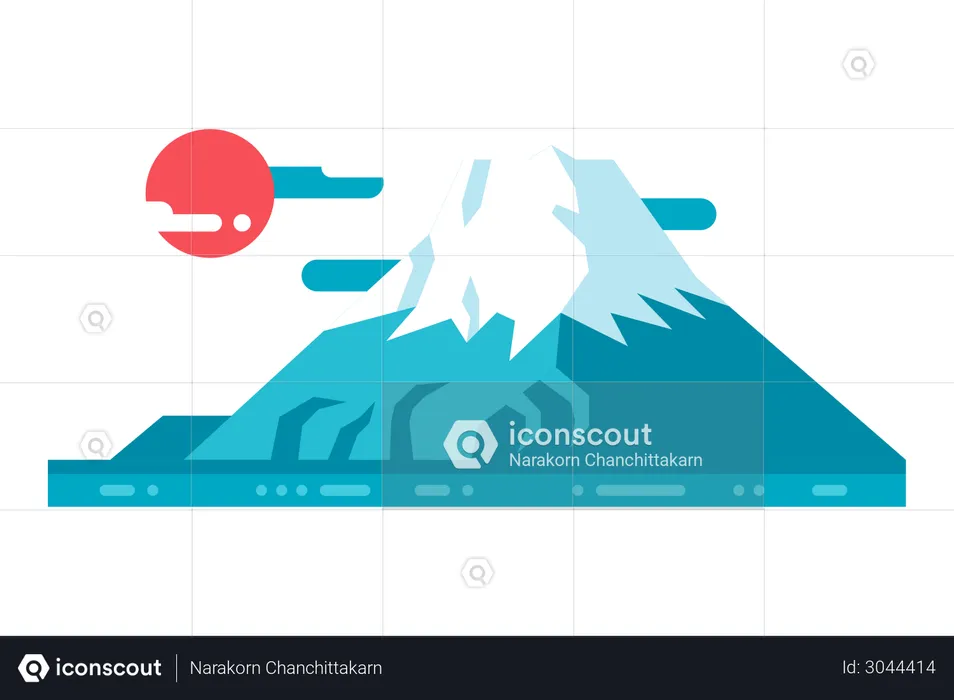 Fuji mountain in Japan  Illustration
