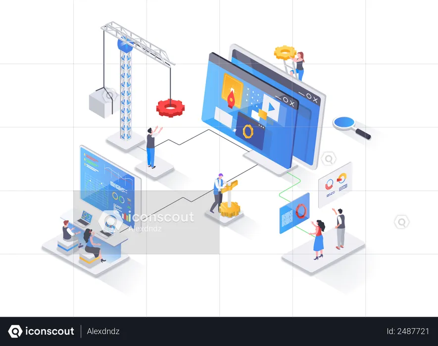 Full stack software development company  Illustration