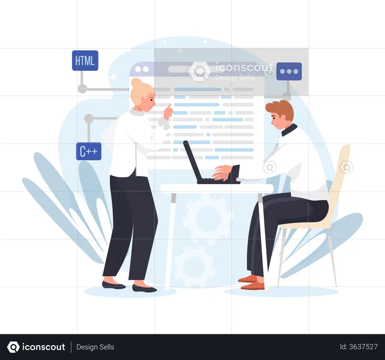 Full stack web developer  Illustration