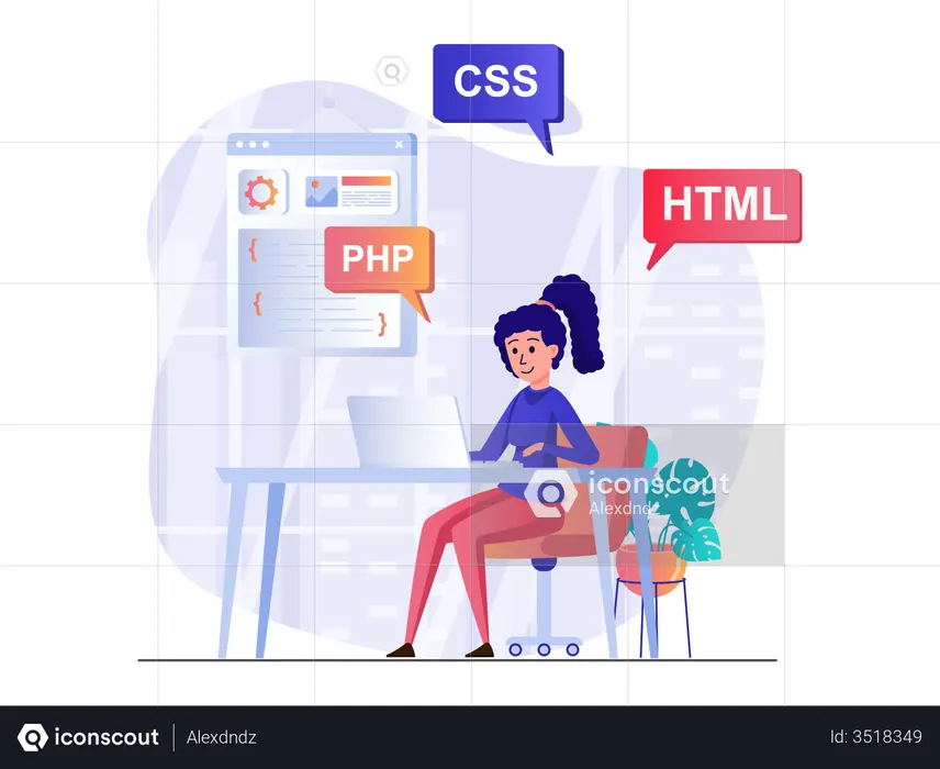 Full stack web developer  Illustration