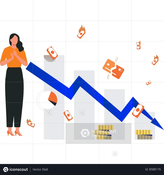 Funcionário enfrenta crise financeira  Ilustração