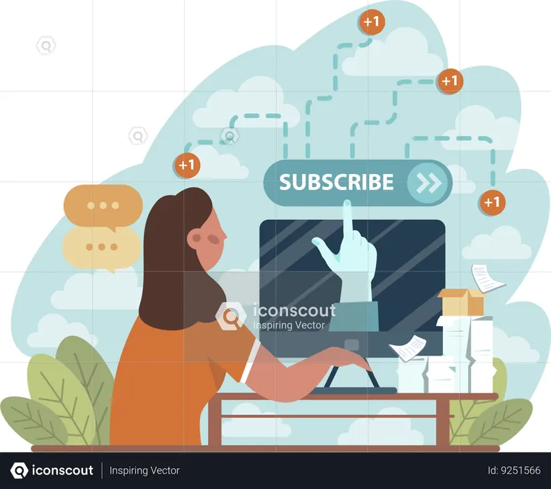 Funcionário deseja assinar novos e-mails  Ilustração