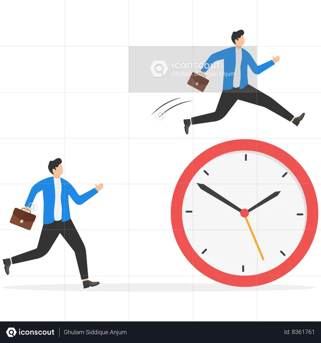 Funcionários de empresas fazendo gerenciamento de tempo inteligente  Ilustração