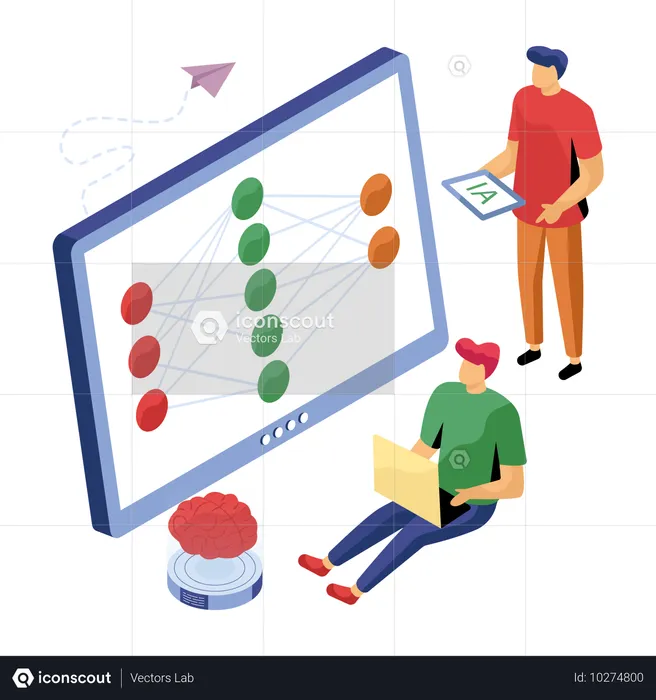 Funcionários trabalhando em fluxos de trabalho de negócios  Ilustração