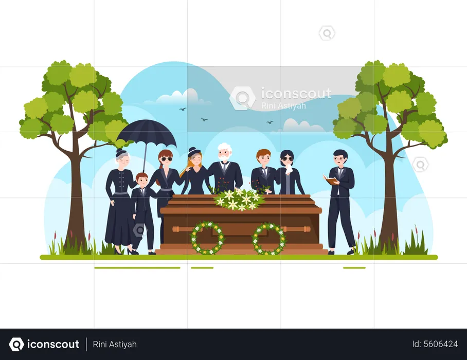 Funeral Ceremony  Illustration