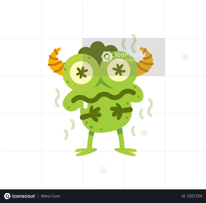 Funny Frog Monster Emoji Illustration