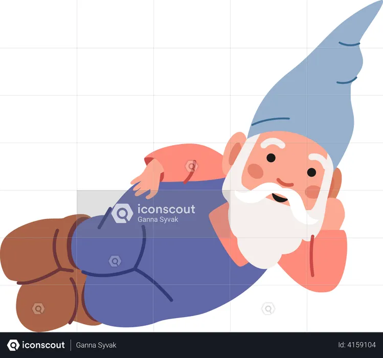 Funny Garden Dwarf  Illustration