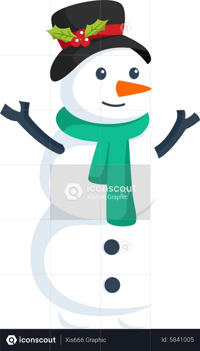 Funny Snowman  Illustration