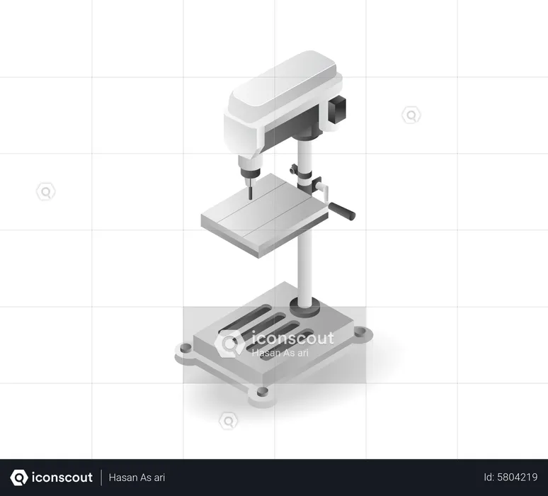 Máquina de perfuração de metal  Ilustração