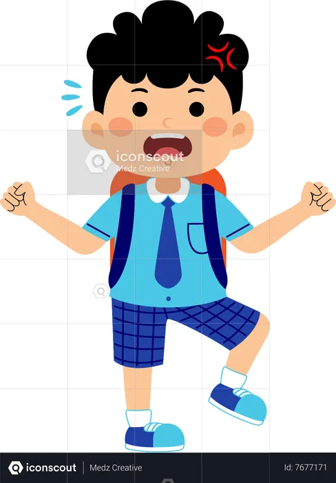 Furious boy student  Illustration