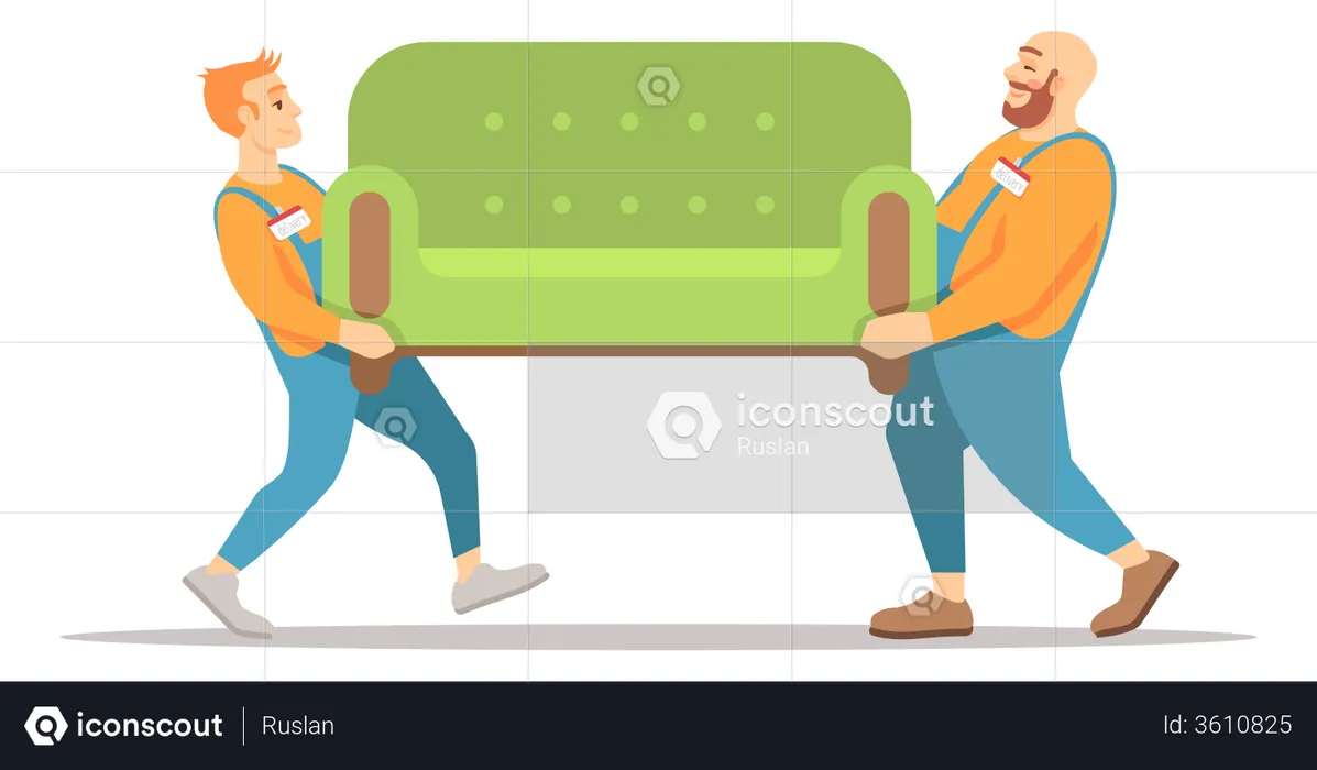 Furniture Delivery Service Men  Illustration