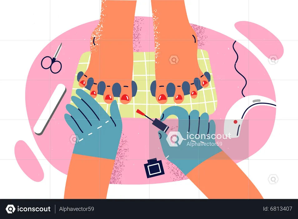 Fußpediküre-Behandlung  Illustration