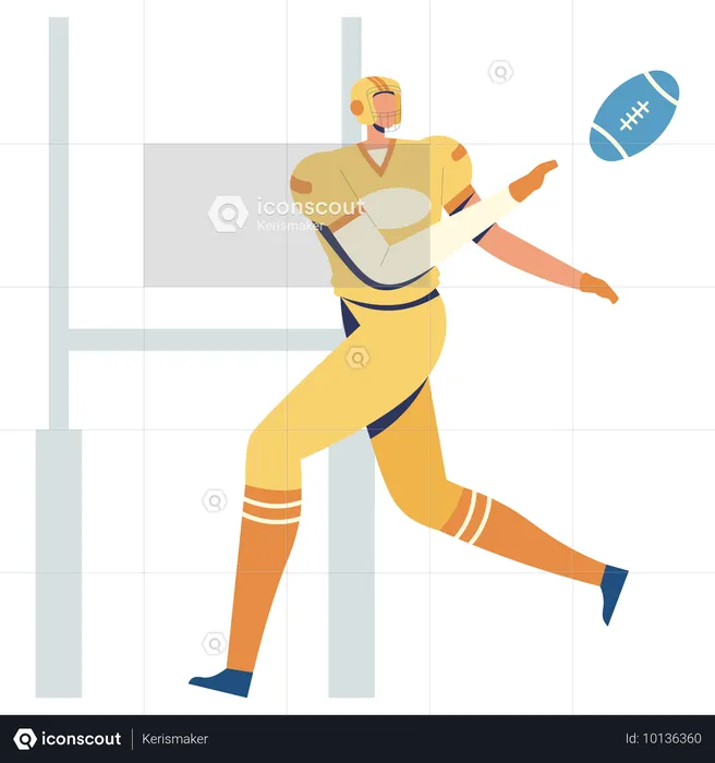 Footballspieler passt Ball  Illustration