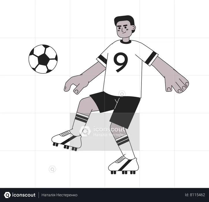 Futbolista afroamericano  Ilustración