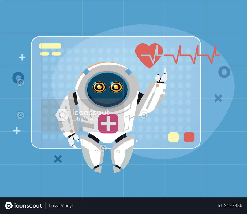 Future Heart rate Monitoring Robot  Illustration